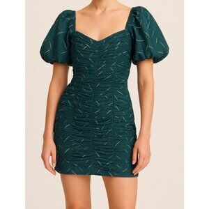 Conditions Apply Women’s Small Mini Dress Teal Puff Sleeve Feminine Party
